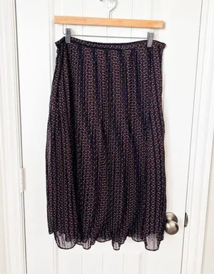 Line & Dot Pleated Skirt Size Large thumbnail 1