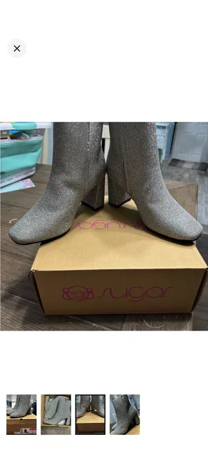 Sugar Sparkly Heels Silver Size 8.5 thumbnail 3