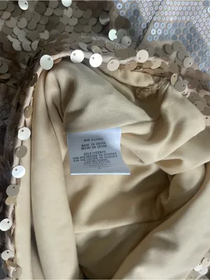 As You Wish Gold Sequin Strapless Mini Dress Chevron Party Size Large thumbnail 8