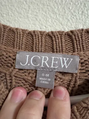 J. Crew Cable Knit Scoop Neck Sweater - Taupe Brown thumbnail 2