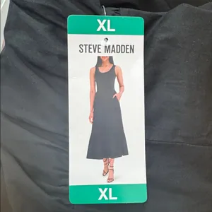 STEVE MADDEN Cotton Scoop Neck Maxi Summer Dress White Sleeveless NWT thumbnail 5