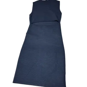 T‎ by Alexander Wang Dress Ribbed Bodycon Cutout Back Stretch Mini Blue SP thumbnail 3