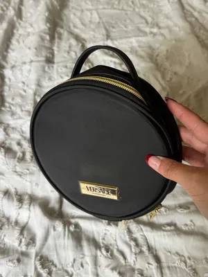 Versace Black Round Mini Bag with Gold Plaque thumbnail 2