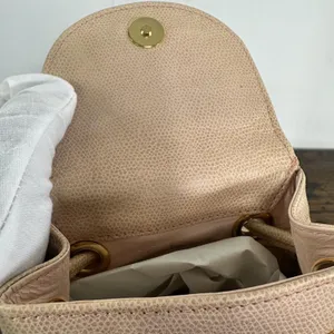 Gianni Versace Vintage Backpack Bag Womens Mini Beige Leather Italy Medusa Gold thumbnail 9