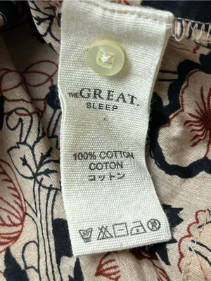 The Great. Sleep Dress 100% Cotton Size 0‎ Beige Black Timber Floral Loose thumbnail 3
