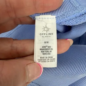 OFFLINE by Aerie Leggings Womens M Periwinkle Blue Ribbed Braided High Waist thumbnail 9