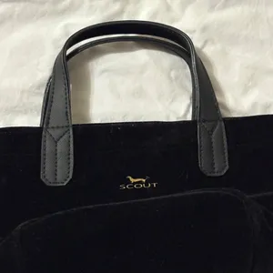 Scout Velvet Black Mini Tote With Dual Handles & Gold Quilted Interior Zip Close thumbnail 7