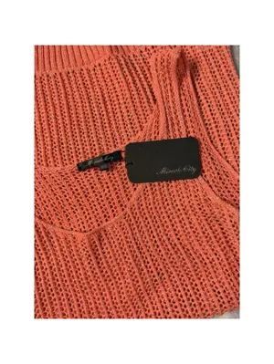 Miracle City Women’s Coral Open Knit Dress Size M/L Sleeveless Beach Cover Up thumbnail 2