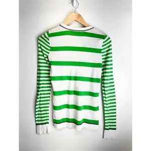 Lilly Pulitzer Shirt Womens Size Small Green White Striped Long‎ Sleeve Pullover thumbnail 5