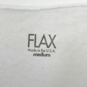 Flax White 100% Cotton Short Sleeve V Neck T Shirt Sz M thumbnail 2