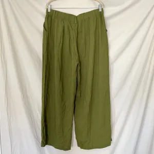 NWT Halara High Waisted Wide Leg Flowy Solid Palazzo Casual Linen-Feel Pants XL thumbnail 5