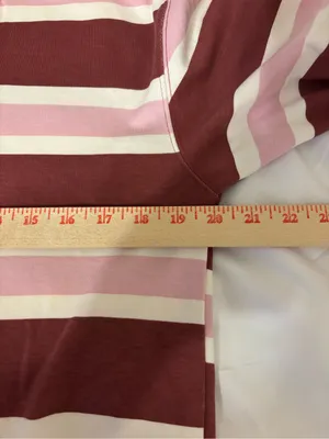 Old Navy Active Rugby Polo Shirt XL Pink Burgundy Striped Long Sleeve thumbnail 4