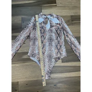 Only Hearts Bodysuit Size 1X Snake Print Mock Neck Keyhole Stretch NWT thumbnail 5