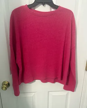 Zenana Pink long sleeved sweater top thumbnail 1