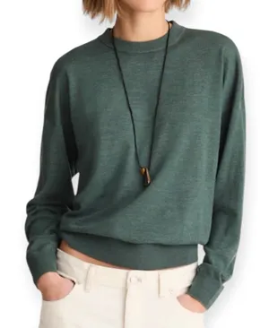 NWT Madewell Drop Shoulder Sweater Merino Wool Women’s Size Small Dark Moss thumbnail 1