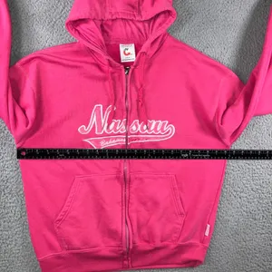 Y2k Retro Nassau‎ Bahamas Zip Up Hoodie Women M Pink Graphic Fleece Sweatshirt thumbnail 6