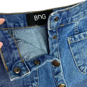 Urban Outfitters BDG Dark Wash Denim Mini Skirt Button Down Snap Front Small thumbnail 5