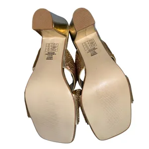 Valenti Franco Becci-3 Womens Gold Rhinestone Bow‎ Block Heel Slide Mules 8.5M thumbnail 8