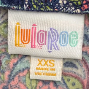 LuLaRoe Paisley Print Maxi Skirt Navy Blue Pink Green Boho Flounce Size XXS thumbnail 6