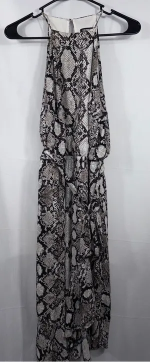Express Snake Print Halter Maxi Dress Size M High Low thumbnail 1
