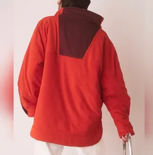Free People Movement Oversized Colorblock Climber Red Poppy Combo Jacket thumbnail 3