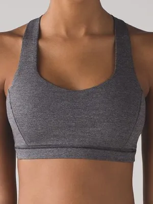 Lululemon Free To Be Serene Bra Heathered Black size 8 thumbnail 1