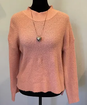 Pink Knit Sweater loose fit thumbnail 1
