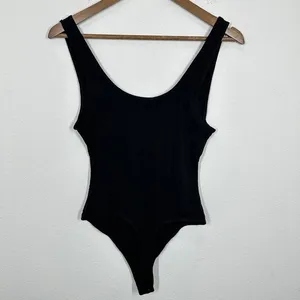 Naked Wardrobe Black Ribbed Scoop Neck Sleeveless Tank Thong Bodysuit XL‎ NWT thumbnail 7