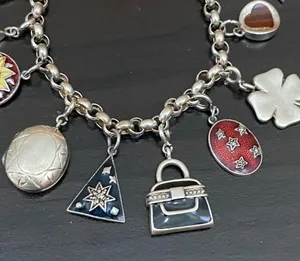 Sterling Silver Vintage 925 12 Charms Bracelet thumbnail 9