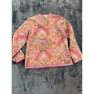 Appleseed's Reversible Quilted Jacket Womens Pink Paisley Floral M thumbnail 8