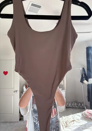 Pumiey Brown High Cut Bodysuit thumbnail 1