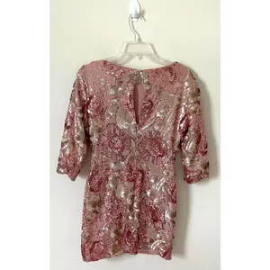 Ark & Co. Sequin Swifty Formal Sequin Mini Dress Pink Size Small thumbnail 2
