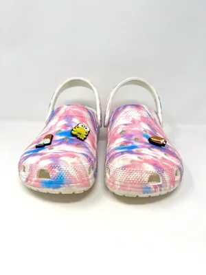Crocs Classic Clogs Tie-Dye Pink Blue w/ Jibbitz | Men’s 8 / Women’s 10 thumbnail 2