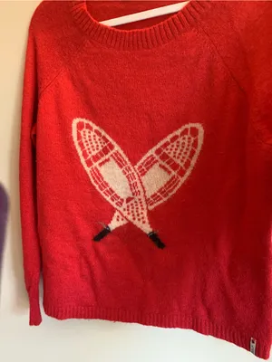 Woolrich Red Crewneck Sweater Top Shirt Women Size Large Winter Wool Blouse thumbnail 3