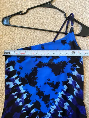 Aerie One Shoulder Blue Full Coverage swimsuit size medium thumbnail 6