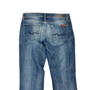 7 For All Mankind Roxanne Crop Jeans‎ Medium Wash Blue Denim Slim Fit Size 30 thumbnail 6