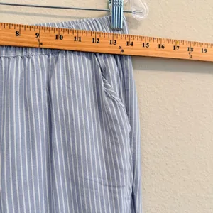 Marine Layer Allison Pant Blue/White Striped Size Small‎ Tencel Elastic thumbnail 11