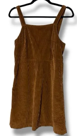 American Eagle size medium brown corduroy dress adjustable strap no pockets thumbnail 1
