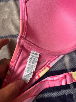 aerie Pink Floral-Print Padded Bikini Top 34B y M thumbnail 7