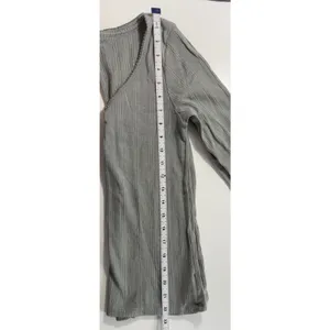 American Eagle Sage Green Ribbed V-Neck Henley Long Sleeve‎ Top Cutie Medium thumbnail 9