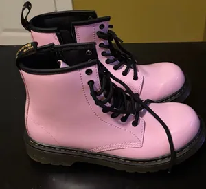 Dr. Martens Light Pink Boots with Black Accents and bouncing soles)(UK3-US4Med) thumbnail 1