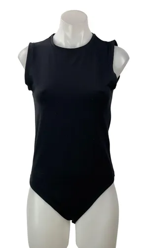 Abercrombie & Fitch Womens Black Sleeveless Fitted Crew Neck Tank Bodysuit Top M thumbnail 1