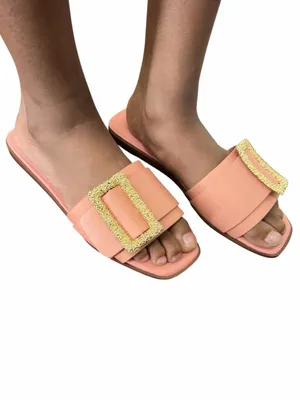 Sam Edelman Rose Pink Slip on Leather Sandals (Size 8.5M) thumbnail 2