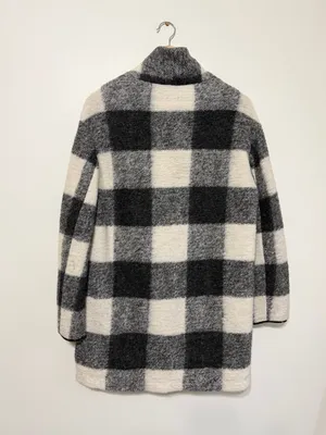 Aritzia Wilfred Free Off-Duty Jacket Size Medium Wool Black White Checkered thumbnail 8