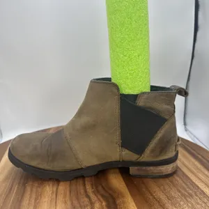 Sorel Emelie Chelsea Ankle Boots Bootie Brown Leather Waterproof Women's‎ 8 thumbnail 6