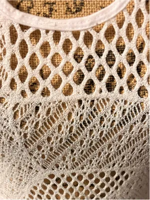 Crochet Bohemian Coverup Maxi Dress White PTP 16” thumbnail 4