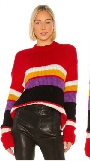 Sanctuary Party Stripe Sweater Top Red Black NWT v6x thumbnail 1