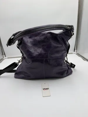 Vintage Tano Handbags 4015 Purple Leather Hobo Shoulder Crossbody Bag thumbnail 7