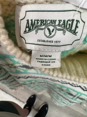 American Eagle Fair Isle Mint Green Sweater thumbnail 5