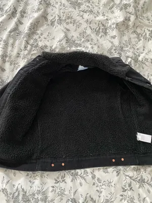 Old Navy Sherpa Jacket Denim Black Lined Women’s S thumbnail 2
